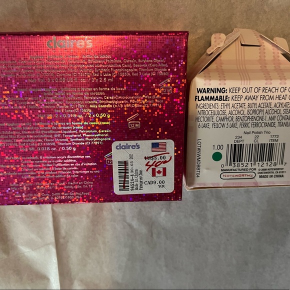 NWT Claire’s Valentine lip set w/target nail polish set. - Picture 2 of 2